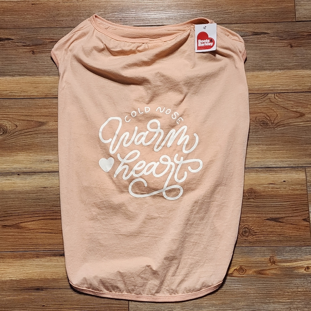 Boots & Barkley Dog Shirt XXL Pink Graphic Tee "Cold Nose Warm Heart"